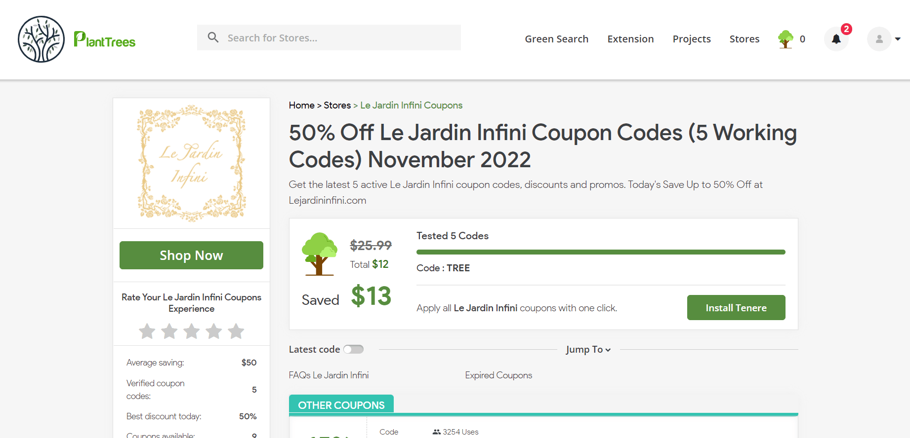 How To Use Le Jardin Infini Discount Code 2