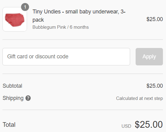 How To Use Tiny Undies Coupon Code 1