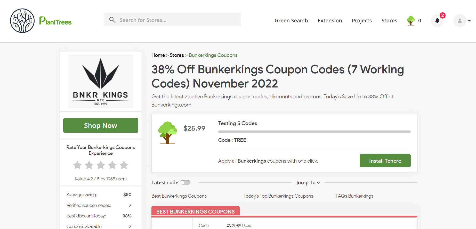 How to use Bunkerkings coupon 2