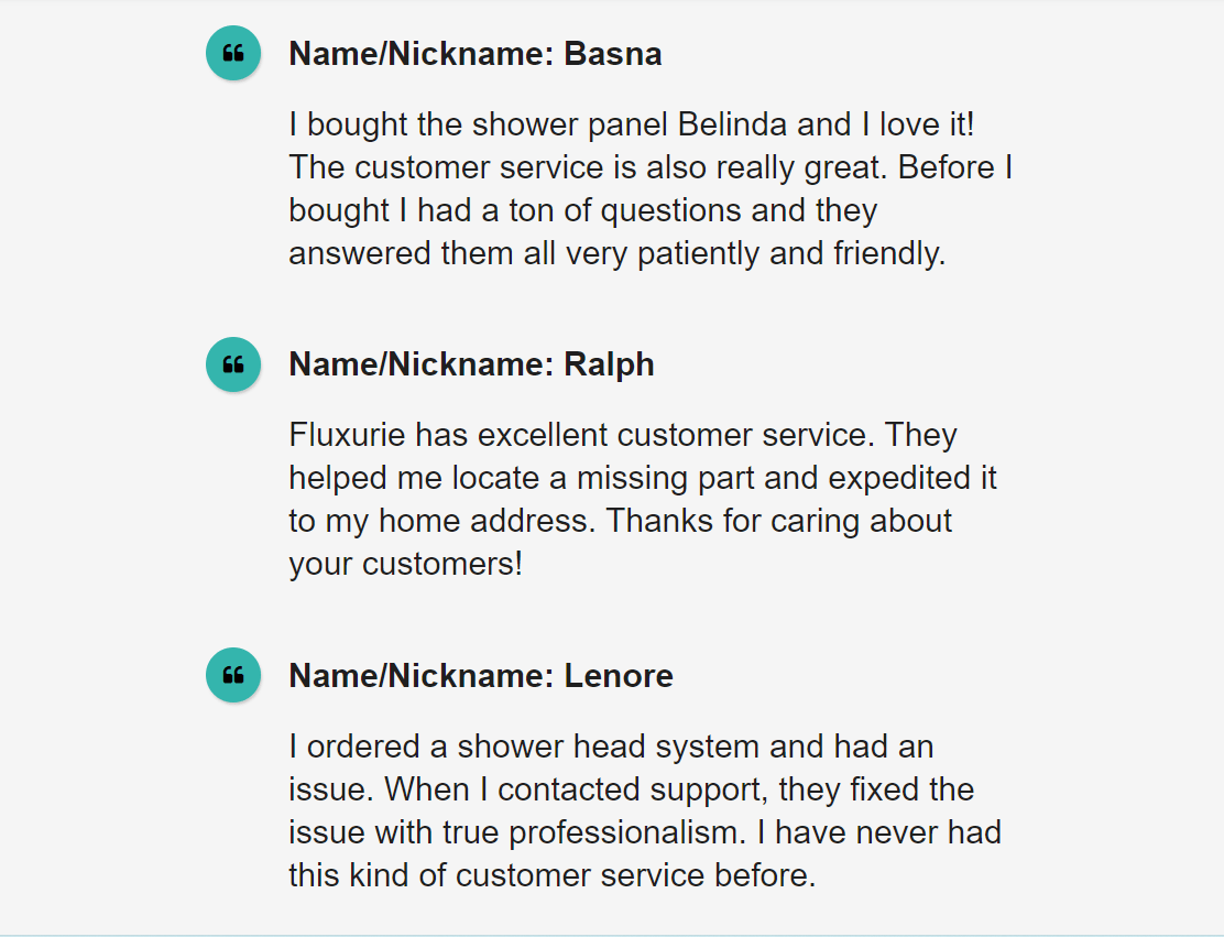 Fluxu customer feedback