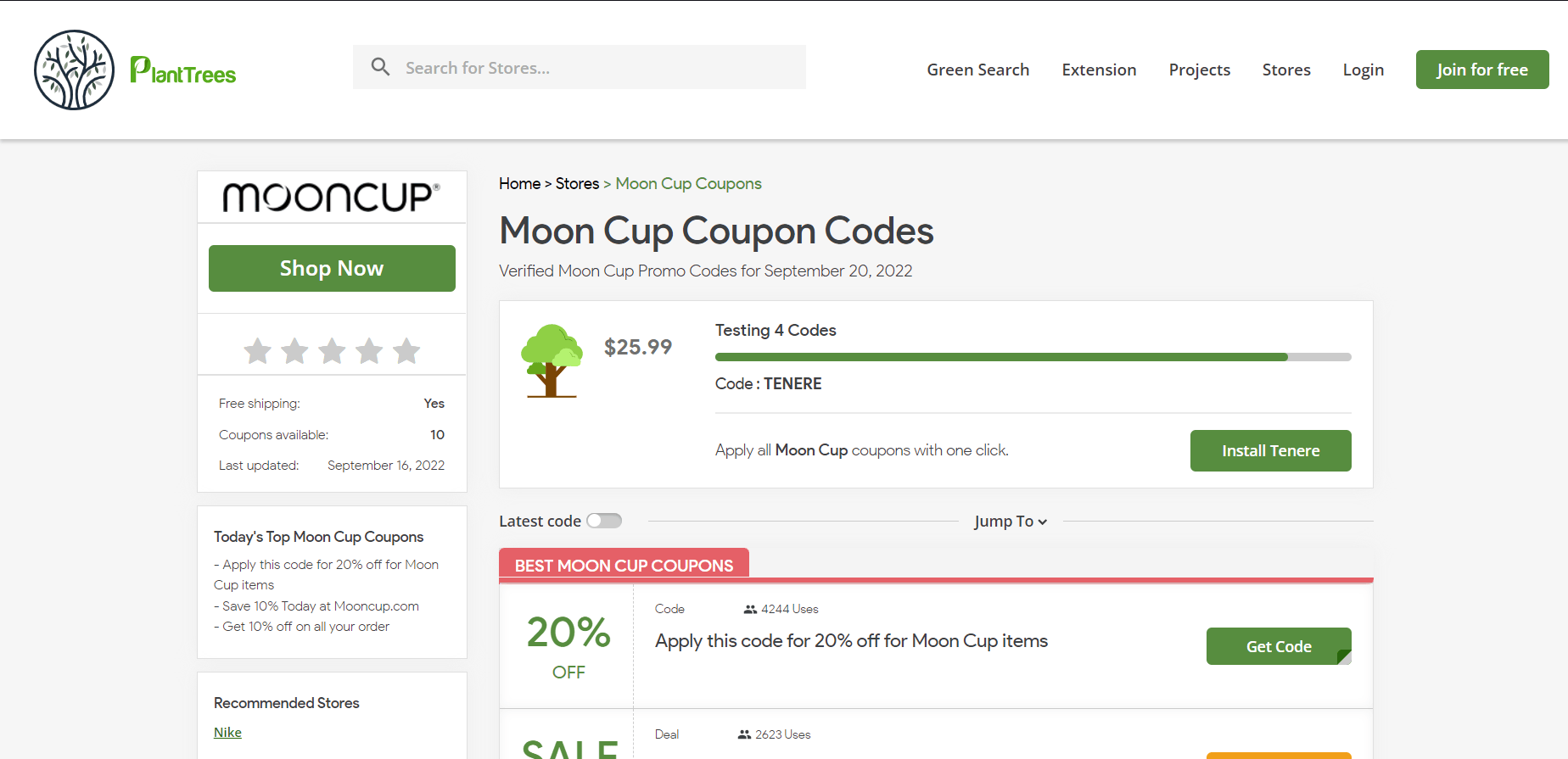 How to use Mooncup coupon 1
